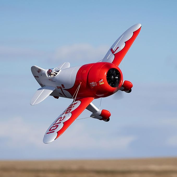 E-flite RC Airplane Gee Bee R-2 1.0m BNF Basic (Transmitter Battery and Charger NOT Included) with AS3X+ and Safe Select EFL020550