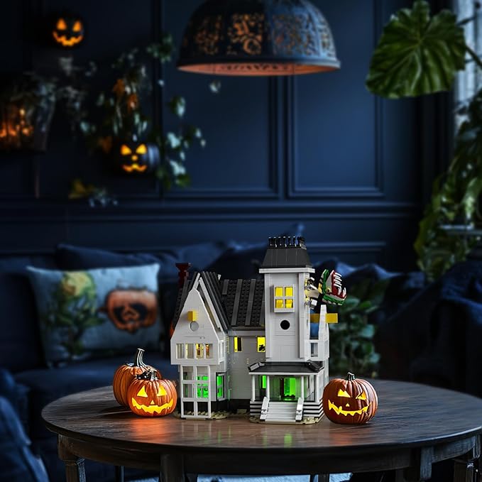 Horror Movie Beetle House Halloween Building Blocks Set Betelgeuse Sandworm Monster Lydia Deetz Toys Compatible with Lego Creative Birthday Decor Gift for Film Fans 18+ Adult (1851pcs)