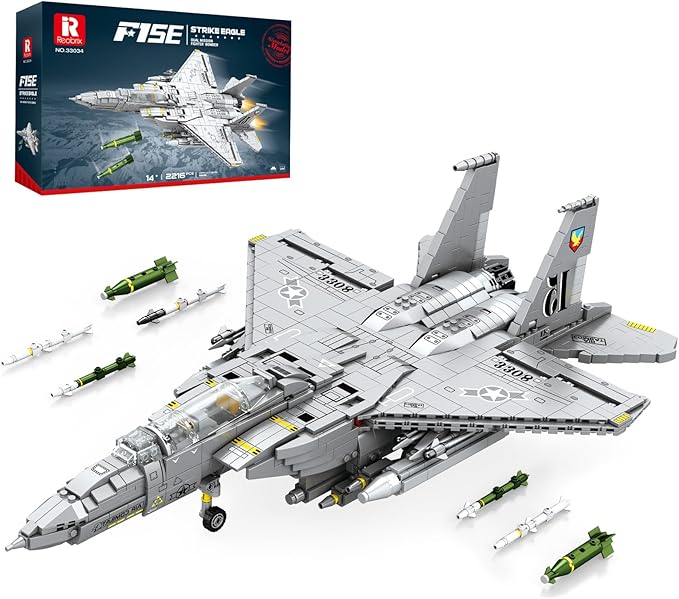Reobrix F-15E Fighter Jet Building Sets for Adults Military Fighter Bombers Display Model 33034 Strike Eagle Military Plane Collectible Set Toys Gifts for Aviation Fans Boys Girls 14+ (2216 PCS)