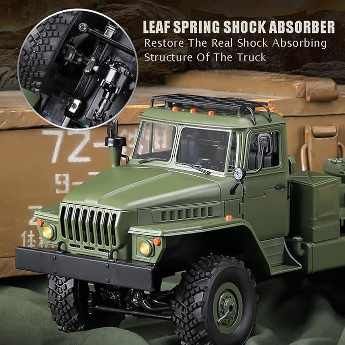RC Semi Truck 2.4Ghz 6WD Remote Control Army Truck Trailer 41.3 Inch Large Size RC Car Toy 1/16 Scale Tractor Remote Control Electric Transport Vehicle Toy car for boy Gifts
