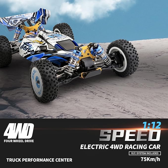 GoolRC WLtoys 124017 V2 RC Car 1:12 Scale 2.4GHz Remote Control Off-Road Buggy Drift Car RTR with Brushless Motor and Metal Chassis for Adults