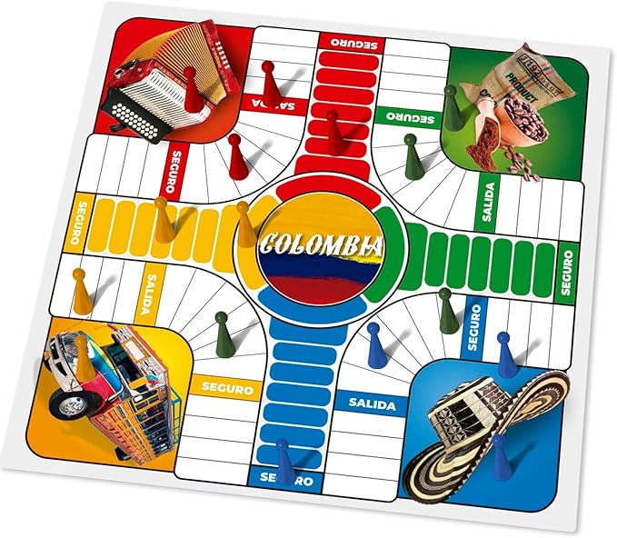 PARQUES Colombiano para 2 a 4 Jugadores Colombian Parques Board Game Parcheesi Board Game Juegos De Mesa para Adultos Productos Colombianos Colombia