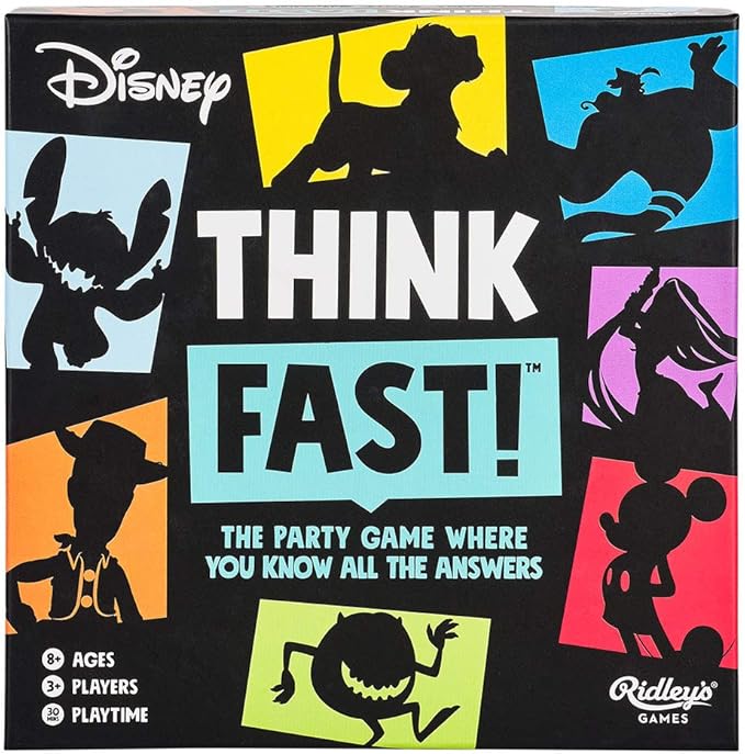 Ridley's Games: Think Fast! -Disney Edition | The Trivia Party Game Where You Know All The Answers | Test Your Disney Knowledge|Great for Parties|Ages 8+ 3+ Players 30-Minute Playtime