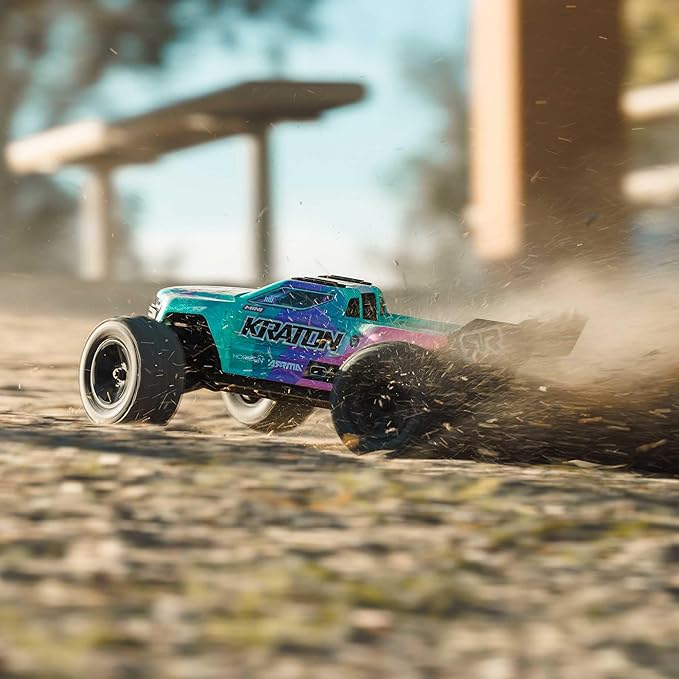 ARRMA 1/16 Mini Kraton 3S DSC 4X4 RTR Brushless Speed Truck (3S Battery &amp Charger Included) Teal/Pink ARA2508ST2