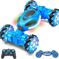 Gesture Sensing RC Stunt Car - Boys Toys Age 6-12 4WD Hand Controlled Remote Control Drift Twist Offroad 360° Rotation Car with Light &amp Music Cool Birthday Presents and Ideas Gifts for Kids Blue