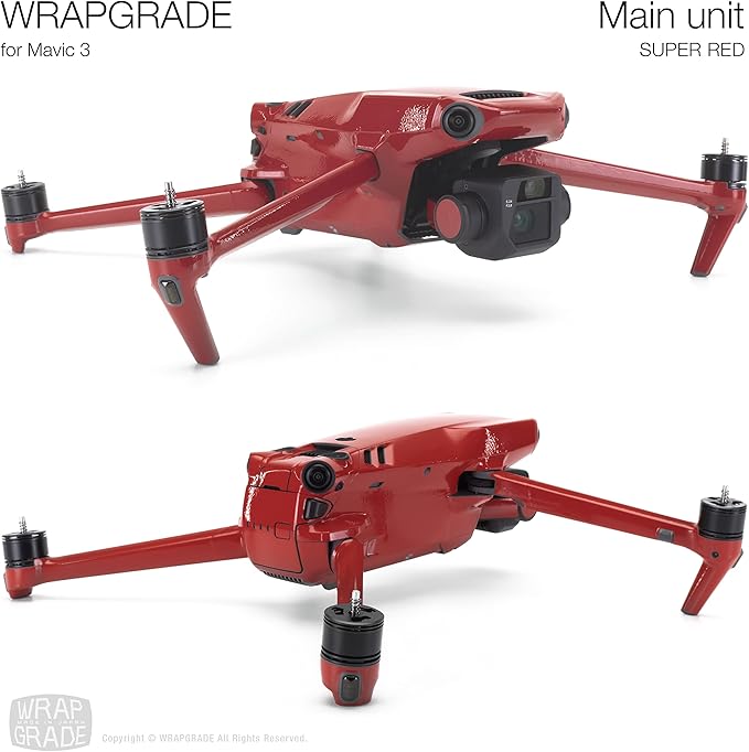 WRAPGRADE Full Skin Stickers for DJI Mavic 3 / Mavic 3 Classic (Super RED)