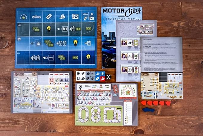 Motor City A Strategic Roll and Write Board Game About Building Autos in Detroit - 25th Century Games