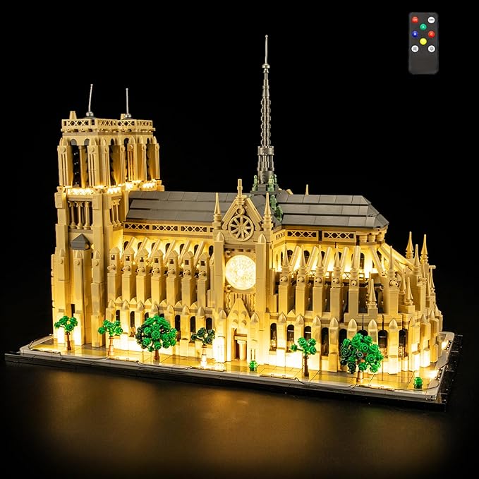 LIGHTAILING Light for Lego-21061 Notre-Dame de Paris - Led Lighting Kit Compatible with Lego Building Blocks Model:Remote-Control Version - NOT Included The Model Set