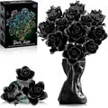Black Roses Bouquet Building Set Artificial Flowers Botanical Collection Building Block for Adults Gothic Home Decor for Women Girls Compatible with Lego Flowers 585 PCS