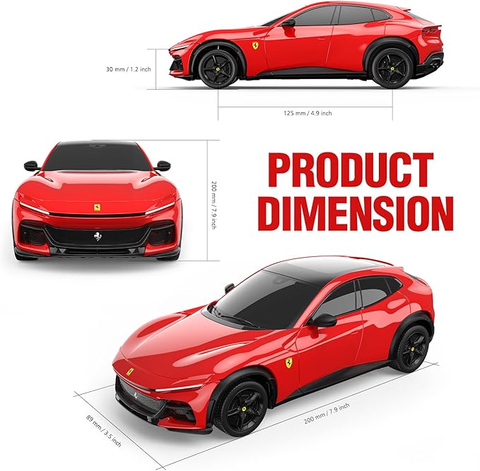 RASTAR Ferrari Remote Control Car 1/24 RC Ferrari Purosangue Toy Car for Kids Adults RC Sports Car – Red FUV