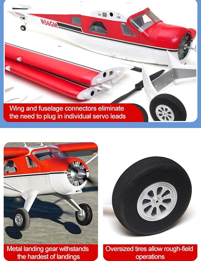 Fms Rc Plane 6 Channel Remote Control Airplane Beaver V2 2000mm (78) Wingspan with Flaps LED Water Plane Seaplane Without Float Rc Planes for Adults PNP (No Radio Battery Charger)