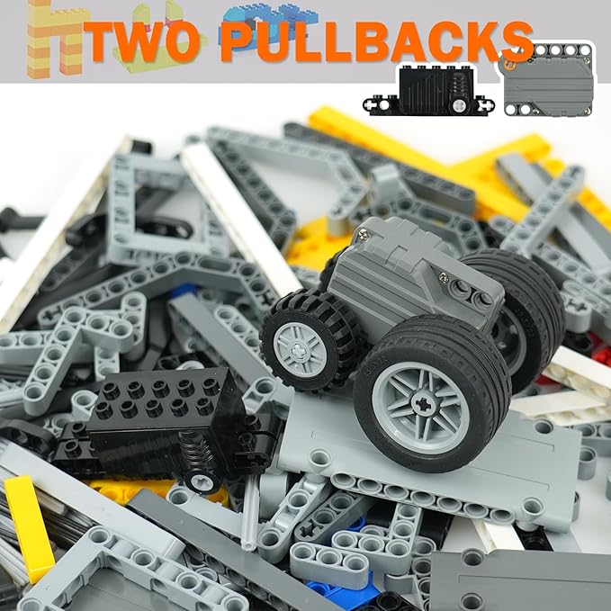 MALEKO Technical Parts Accessories Sets Over 540 Pieces EV3 Replacement Building Bricks Kit-Pullback Motor Beams Liftarm Wheels Axles Pins Frame