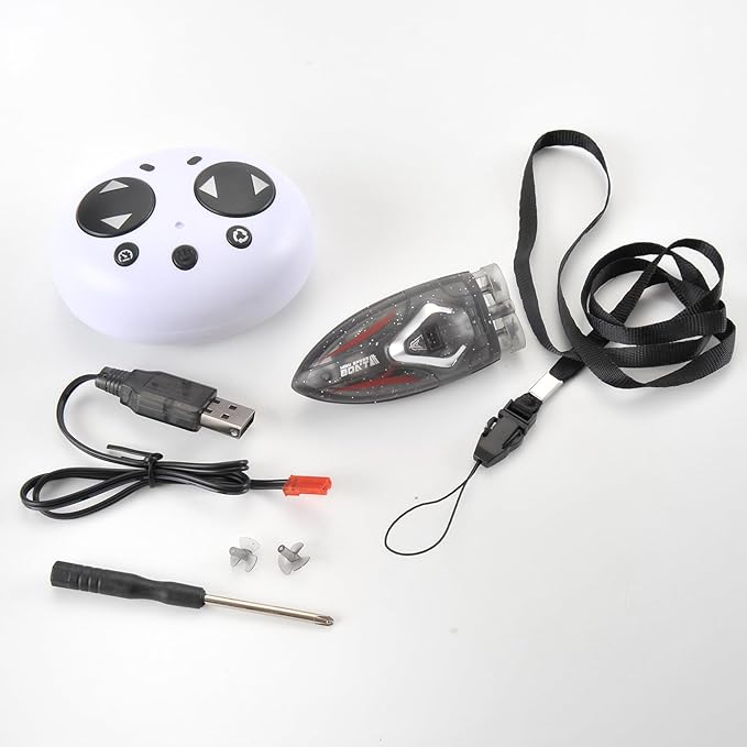 PowerTRC Mini Remote Control Boat RC Boat 360 Rotating 2.4 G Build in Rechargeable Battery Lake Swimming Pools Bathtubs Stunt Remote Control Boats