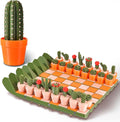 Cactus Chess Set - 3D Printed Cactichess - Roll Up Portable Travel Chess Board - Easy to Store Cactus Magnetic Chess Set Fun Chess Gift for Plant Lovers