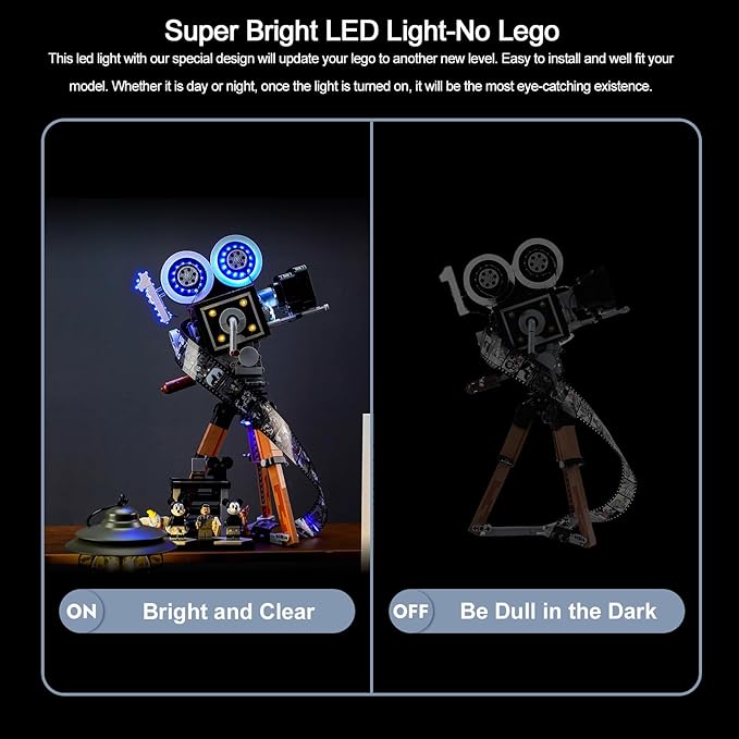 BrickBling LED Light Compatible with Lego Walt Tribute Camera 43230 Light Control Version Lighting Kit Compatible with Lego Camera-No Model Included