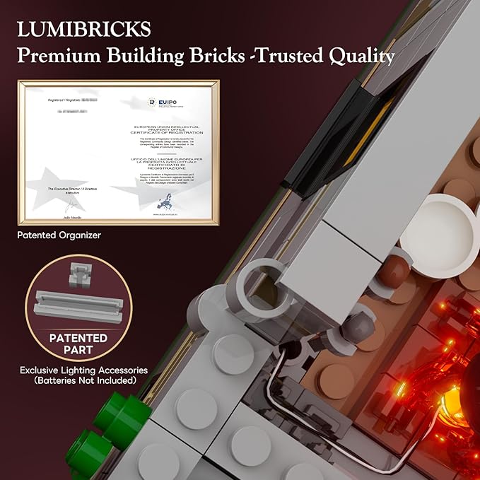 Medieval Guard Post Lighting Building Bricks Set - Middle Ages Castle Modular Collection Display Kit with Minifigures 2945 Pcs for Adults &amp Teens
