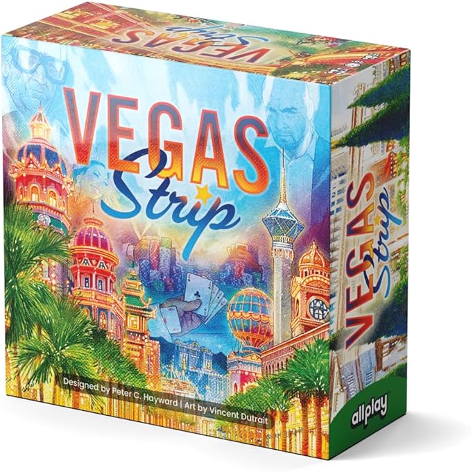 Allplay Vegas Strip Board Game for Adults and Families - Take Big Gambles Bluff with Your Friends - Know Secrets About Corrupt Casinos - Team Mode Available - 2-6 Players 40 Min Ages 11+