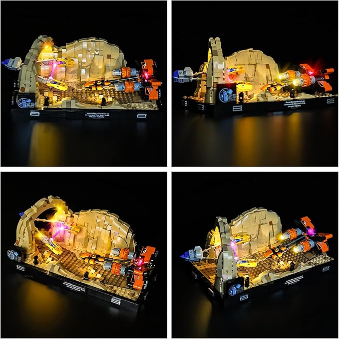 Kyglaring LED Light Kit for Lego 75380 Star Wars The Phantom Menace Mos ESPA Podrace Diorama Lighting Set for Micro-Scale Anakin Skywalker's Podracer No Lego