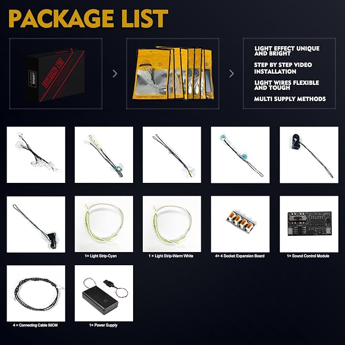 VONADO Light Kit Compatible with Lego Tales of The Space Age Voice Control Lighting Compatible with Lego Space Age 21340 Building Set (No Model) DIY Creative Decor 21340 Lights (ONLY Lights)