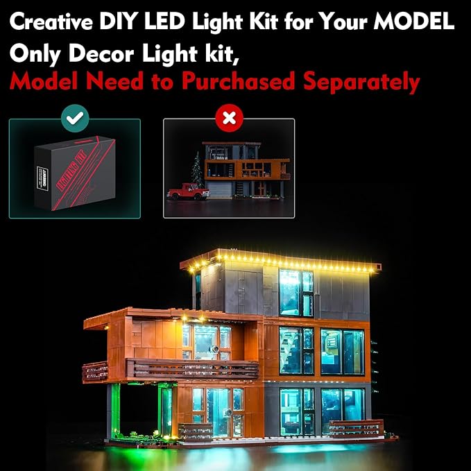 Light kit Compatible with Lego Twilight The Cullen House - No Model Only Light LED Lighting Accessories Compatible with Lego The Twilight Zone. Karen's House 21354 (Standard Version)