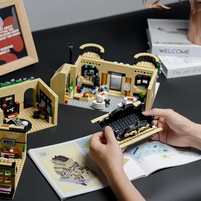 ENJBRICK Flowers City Coffee Shop Building Set for AdutlsArchitecture Building House Kit for Boys and Girls 8-14 Years 1443 pcs