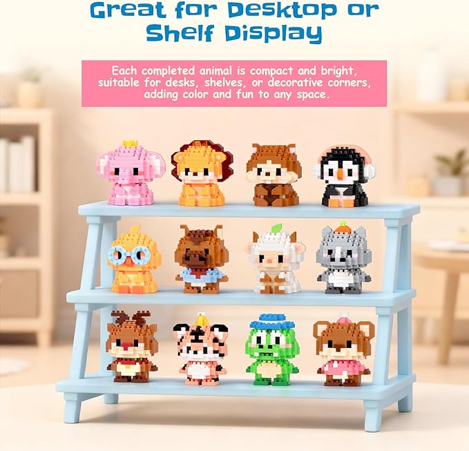 Party Favors Micro Animal Building Sets Easter 12 Pack Punch Box Surprise Mini Builds Goodie Bag Stuffers Gift Christmas Birthday Ages 14+