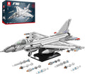 Reobrix F-16 Fighter Jet Building SetsMilitary Fighter Display ModelAir Force Building Block Set 33027Fighting Falcon Airplane Army Construction SetToys Gifts for Military Fans and Kid 14+1377PCS