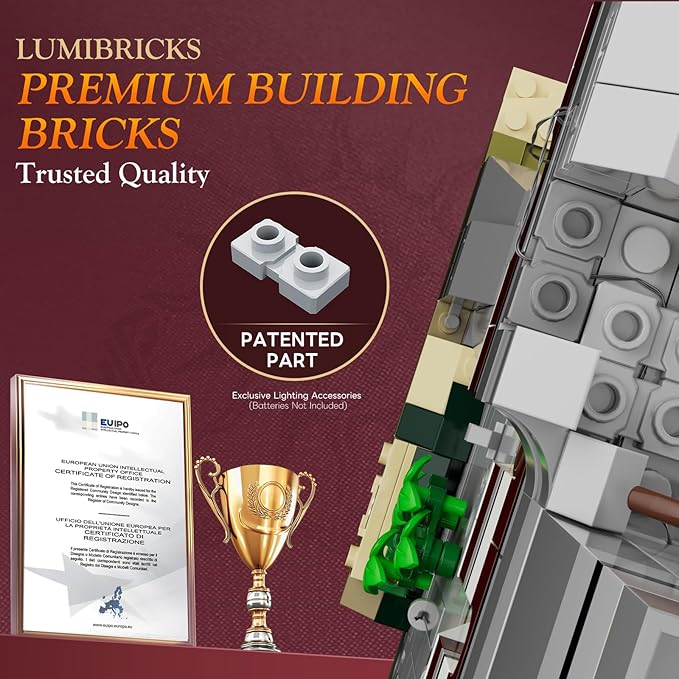 Medieval Castle Armory Lighting Building Bricks Set - Middle Ages City Town Modular Collection Display Kit with Minifigures 2895 Pcs for Adults &amp Teens