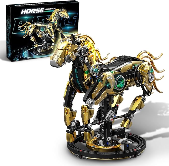 Mechanical Horse Building Sets Compatible with Lego Animals Animal Collection Toy Home or Office Decor for Adults STEM Building Gift for Teens Boys and Girls 8-14 (1055PCS)