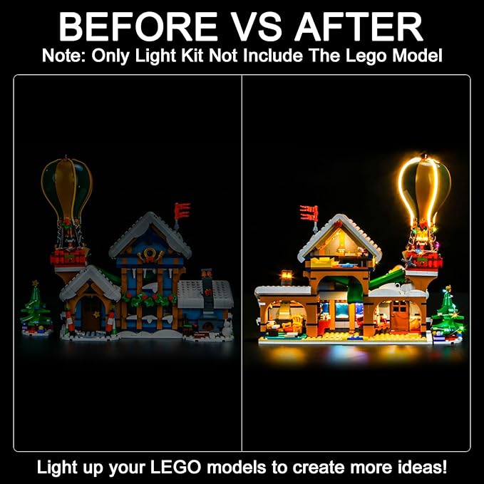 Upgraded Led Light Kit Compatible with Lego Santa's Post Office Building Set RC Version Compatible with Lego 10339 (Model Not Included)