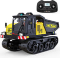 Pro-Grade Tracked Remote Control Dump Truck for Adult Metal Micro-Scale RC Construction Model with Gyro Straight-Line Assist Includes Portable Carry Case
