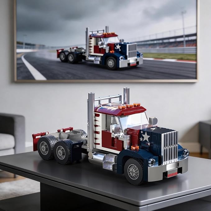 HIGH GODO Semi Truck Building Set MOC City Road Tow Truck Model Kit Build and Display Technology Trailer Set Toy Gift for Teens Adults 12+ (269PCS)