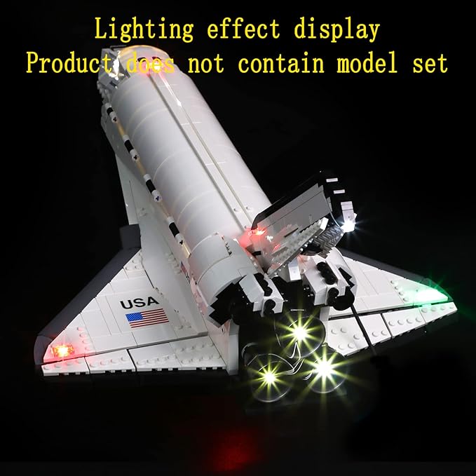 LED Light Kit Compatible with Lego NASA Space Shuttle Discovery - Lighting Set for Creator 10283 Building Model (Model Set Not Included)