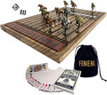Horse Racing Game for Adults Horse Race Board Game with 11 Luxurious Antique Matt Metal Horses(Bronze Brass Silver) 19” Wood Horse Race Game Board Dice &amp Card Included (Log)