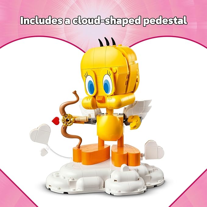 LEGO Looney Tunes Sweetheart Tweety Bird Building Toy for Adults &amp Kids - Tweety Figure W/Display Pedestal &amp Accessories for Girls &amp Boys Ages 12+ - Gift for Looney Tunes Fans - 40824