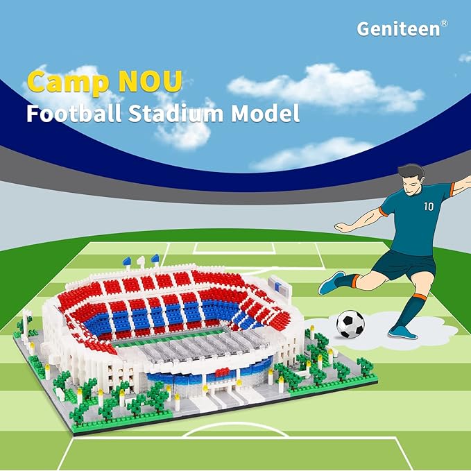 Micro Mini Blocks Football Stadium Series Model Mini Building Blocks Architecture Model Building kit (Camp NOU)