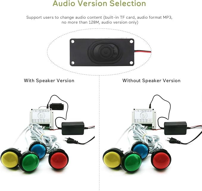 Escape Room Props 5 Different Colors Buttons Mechanism Press It In Order To Control 12V Magnet Lock For Exit Game Owner Player Adventurer (4 Button No Video)