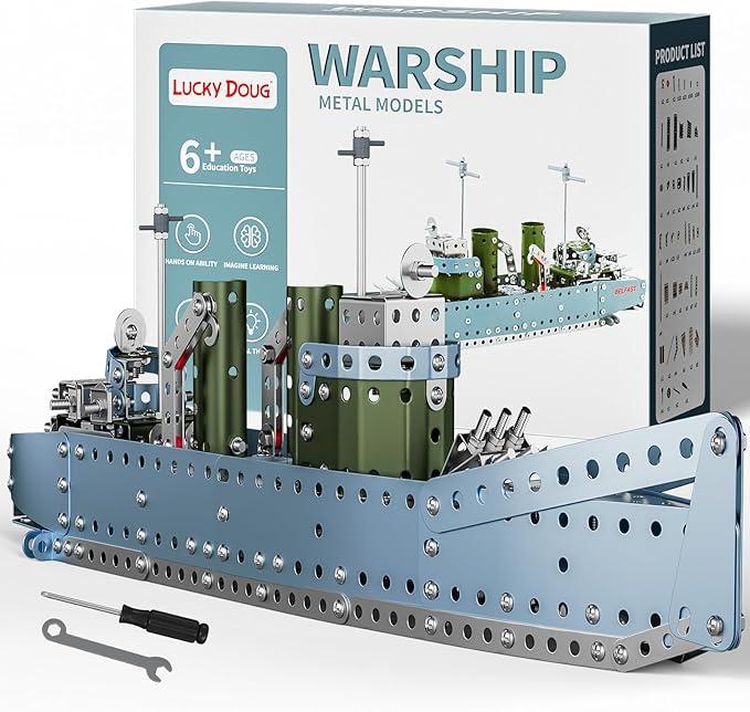 Lucky Doug Stem Building Projects Model Cruiser Ocean Ship Set 504 Pieces Stem Project Building Toys for Kids Ages 8-12 Assembly Science Kit Toys Gifts for Boys Kids Girls 8 9 10 11 12-16 Years Old