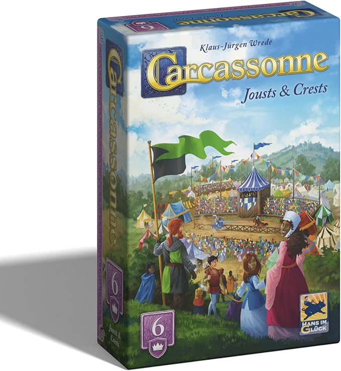 Hans Im Gluck Carcassonne Jousts &amp Crests Board Game Expansion - Compete in The King’s Tournament with Champions Prizes &amp Statues Family Fun for Kids &amp Adults Ages 8+ 2-5 Players 45 M