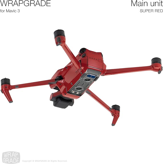 WRAPGRADE Full Skin Stickers for DJI Mavic 3 / Mavic 3 Classic (Super RED)
