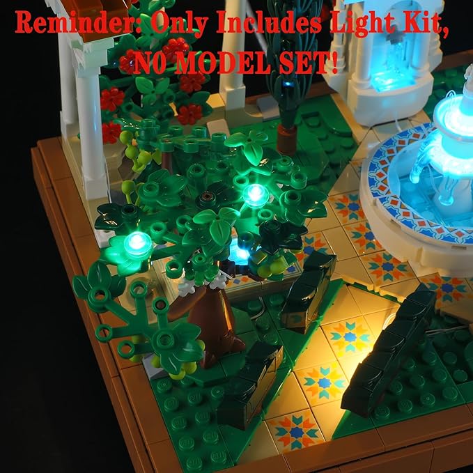 LED Light Set Compatible with Lego 10359 Fountain Garden Icons Building Blocks Model - Model Set NOT Included