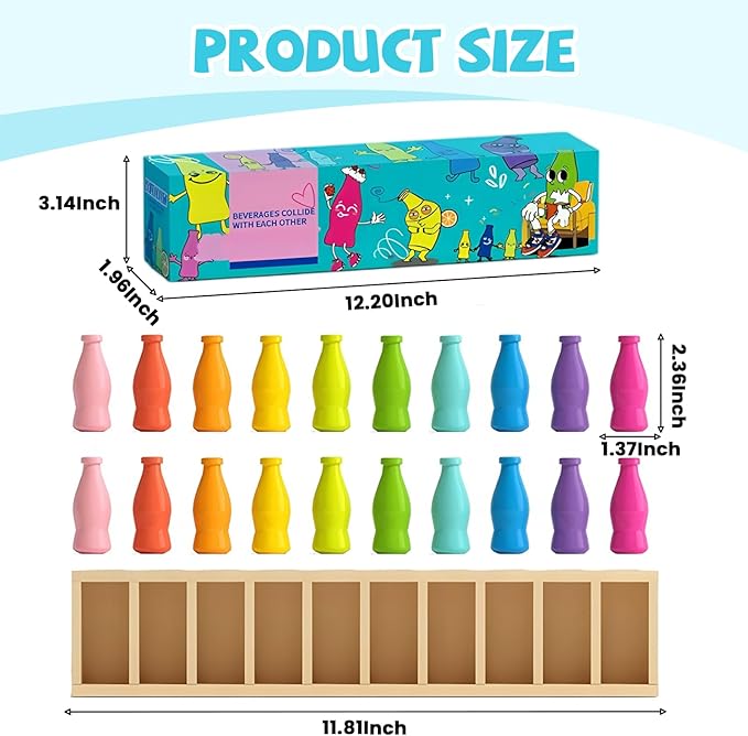Fun Board GameBottle Color Challenge Game for Kids and AdultsPouplar Gameplay for Party Outdoor Backyard Travel Camping Match the Bottle Toy for Family Parent Child Firends Classmates (bottle)