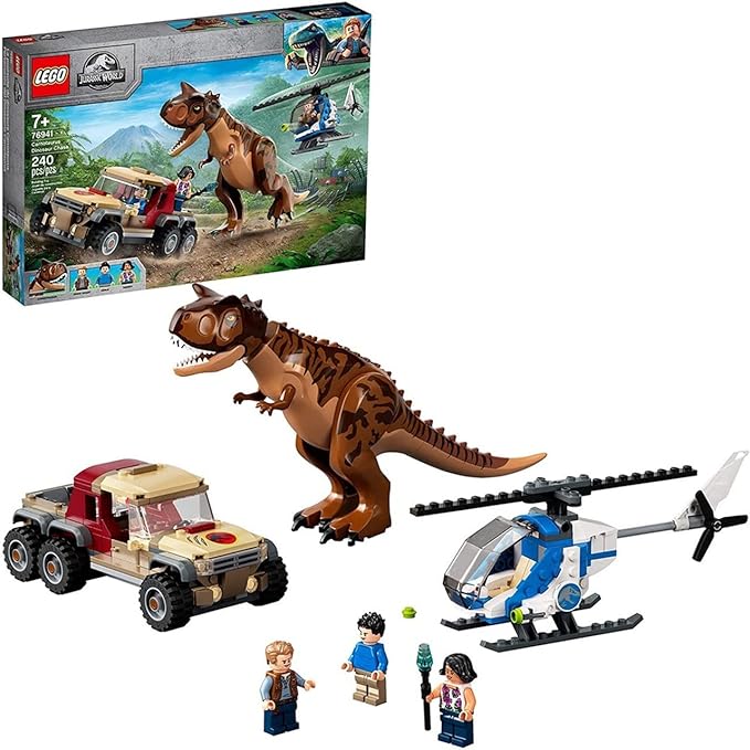 LEGO Jurassic World Carnotaurus Dinosaur Chase 76941 Building Kit Fun Toy Playset for Creative Kids New 2021 (240 Pieces)