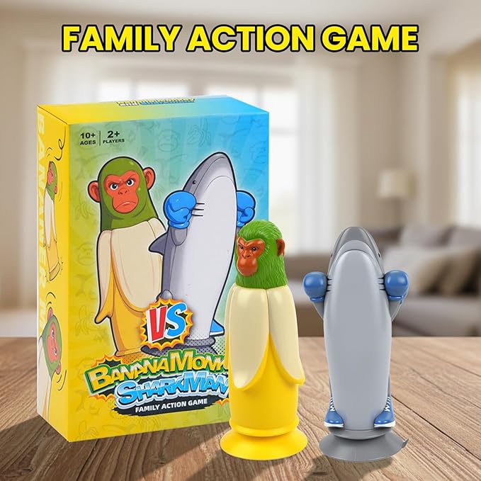 Banana Momkey vs sharkman: Flippin' Fun Party Game You'll Ever Play for Family Adults - Perfect Christmas Parties Game Night | Bonus Content Included