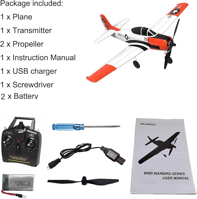 Volantexrc RC Airplane 2.4Ghz 4 Channel Remote Controlwith Aileron T28 Trojan Parkflyer RC Aircraft PlaneReady to Fly with Xpilot Stabilization SystemPerfect for Beginners