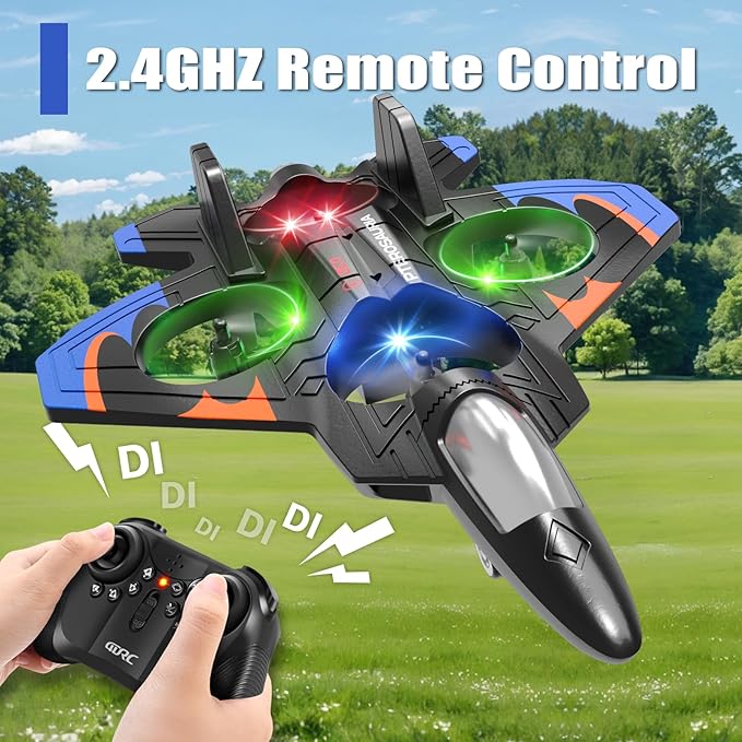 4DRC V32 Foam RC Planes with 3 Batteries Remote Control Airplanes for Kids Adults 8-16 RC Drone Airplane Helicopter Jet with Light 360° Flip Stunt Roll Airplane Toy Gifts for Kids Boys Adults