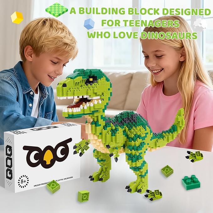 Jurassic Dinosaur Building Blocks Set Dinosaur Velociraptor Micro Mini Blocks Building Toys Dinosaur Model Decor Ideas Birthday Gifts for 8 9 10 11 12 13 14+ Year Old Boys Teens Adults