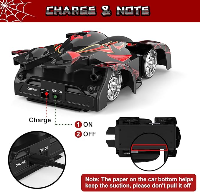 Wall Climbing Remote Control Car 360° Rotating RC Stunt Car with Headlight Rechargeable RC Cars Toys for 3 4 5 6 7 8-12 Year Old Boys Girls Kids