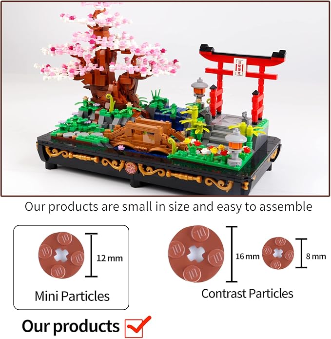 Cherry Blossom Meaningful Bonsai Tree Building SetsJapanese Style Sakura Tree Mini Building Blocks(1286 PCS)Enjoy Your Own Beautiful Display Show Present for Kids and Adults