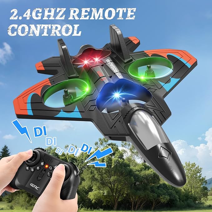 Foam Remote Control Airplanes with 3 Batteries RC Planes for Kids Adults 8-16 RC Airplane Fighter Jet with Light 360° Flip Fighter Jet Toys Stunt Roll Airplane Toy Gifts for Kids Boys